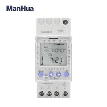  Manhua MT811 240V 16A LCD din рейк 24-часова седмична регулируем таймер механичен прекъсвач