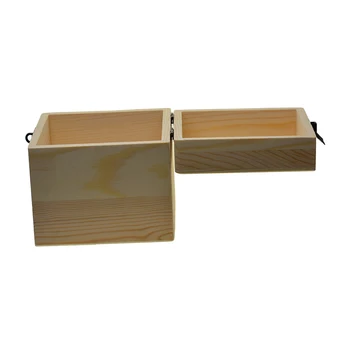  Голяма дървена Кутия за съхранение на Проста Дървена Кутия за Бижута с Ключалка на капака 120x120x120mm