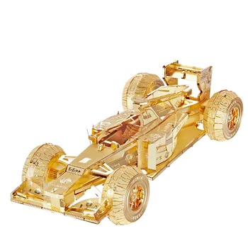  Цельнометаллическая Бесклеевая модел Diy Модел за Сглобяване Без Лепило 3d Пъзел Цветна Формула F1 Състезателна Кола