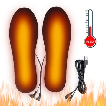  5 чифта Стелки С Подгряване, Зимни Електрически USB-Нагреватели, Топло На Краката, Термообувь, Подложка За Чорапи, Стелки С Подгряване, Миещи, Треска На Краката, Унисекс