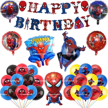  Балони С Човека-Паяк Супергерой Фолио Латексный Балон Герой Spider Вечерни Аксесоари Честит Рожден Ден На Банери Украса На Деца Момче Балони