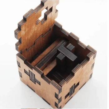  Дървена Кутия За Детска Швейцария Куб Пъзел Таен Логически Пъзел Игра Играчка Iq Забавни Дървени Пъзели За Деца И Възрастни