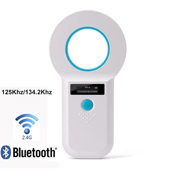  Bluetooth Ръчен Скенер за Домашни любимци ISO11784/85/FDX-B/EMID Скенер за животни Четец Тагове за Домашни любимци, Безжичен Портативен Скенер Чип RFID карти