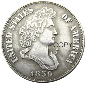  1859 Френска Главата с Шарките В Полдоллара сребърно покритие Копирни Монета
