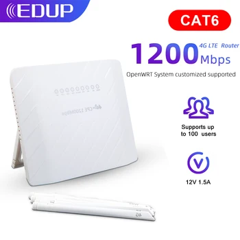  EDUP CAT6 4G WiFi Рутер 5,8 G 1200 Mbps Безжичен CPE 2,4 G двойна лента OpenWRT СИМ-карта Mifi LTE Точка за Достъп, Маршрутизатор Подвижна Антена