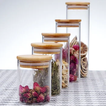  Стъклени Съдове За Съхранение На Кутии Бидони Чай Херметически Запечатани Кухненски Бутилки За Зърнени Храни И Кафе Празна Брашно Суха 