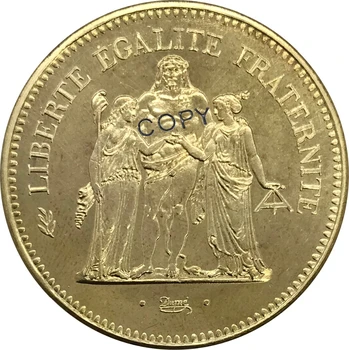  Франция 1980 Франция 50 франка златна монета Месингови колекционерска стойност Копирни монета