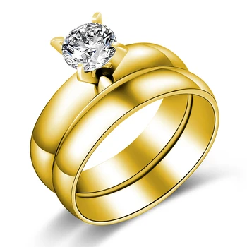  2017 мода златен цвят CZ планински кристал, брачни халки на пръста си бижута за жени юбилейното пръстен подарък пръстен от неръждаема стомана