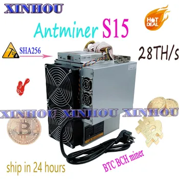  Използва се BITMAIN 7nm Asic AntMiner S15 28T SHA256 БТК BCH Миньор с блок захранване Биткойн Миньор е по-добре, отколкото S9 T9 T17 S17 WhatsMiner M3 M20s