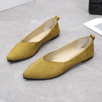  2022 Дамски пролетно-есенна обувки на равна подметка; Модни и Ежедневни Дамски обувки с остър пръсти; Вязаная Еластична, Удобна градинска дамски обувки