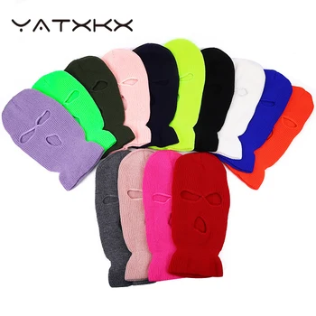  [YaTxKx] Възли шапки, с Пълно Покриване на лицето, Ски Зимна Топла Велосипедна Однотонная Балаклава, Маска, Шапка Хелоуин, Парти, Cosplay балаклава