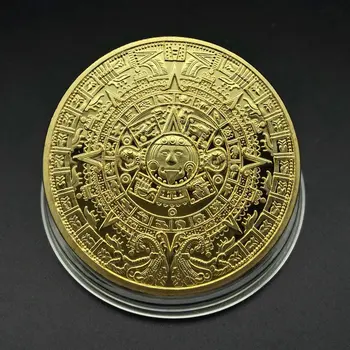  Пирамида На Маите Възпоменателна Монета Слънчеви Часове Златна Монета Колекция От Сребърни Монети Аксесоари За Декорация На Дома