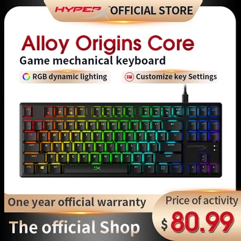  Оригиналната HyperX Alloy Origins Core Gaming Клавиатура 104 RGB Backlight ESports Механична Клавиатура За Работния Плот