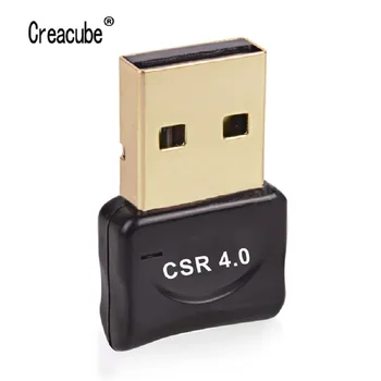  Creacube Bluetooth USB-Съвместим Адаптер 4.0 Нискоенергийна Микроадаптер Приемник Ключ Безжично Предаване за Настолни КОМПЮТРИ за Преносими компютри