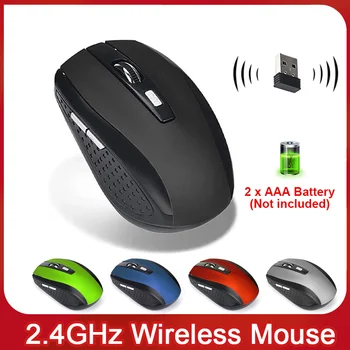  2.4 Ghz Безжична Мишка с Регулируема DPI Мишка С 6 Бутона Оптична Детска Мишката Геймър Безжична Мишка с USB Приемник за Компютър PC