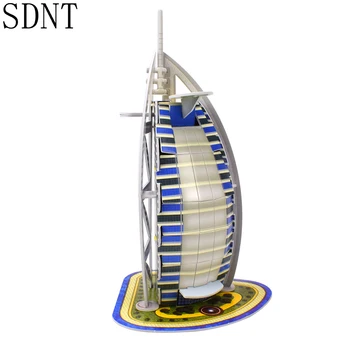  Хартия за Изграждане на 3D Модел Детски Пъзел Дубай, Хотел Burj Al Arab САМ Картонен Модел за Сглобяване на Комплект Забавни Играчки за Деца, Подарък