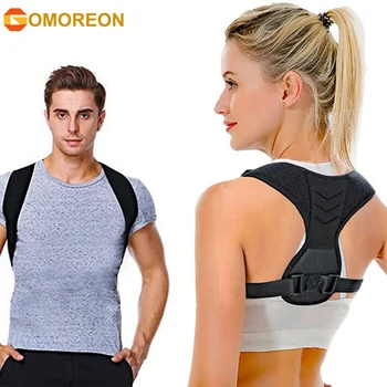  GOMOREON 1 бр. Коректор стойка за гърба за мъже и жени-Регулируема еластична Превръзка за гърба за облекчаване на болки в горната част на гърба