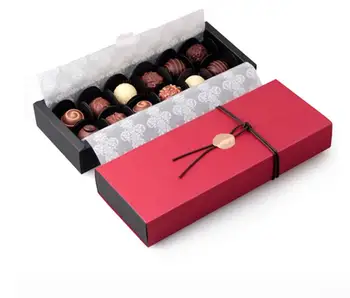  Кутия шоколад дупки, кухини червен правоъгълник 12 обгръщащ за луксозни кутии бонбони, шоколад деня на Св. Валентин