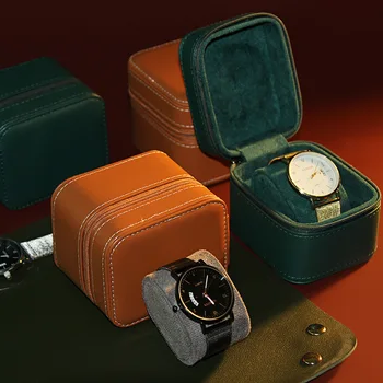  Това Е Една Кожена Кутия За Часовници Чанта За Преносим Водоустойчив Часовник Гривна Дисплей Светкавица Организатор На Притежателя Калъф За Съхранение