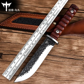 ВЯТЪР самозащита нож открит оцеляване тактически нож къмпинг нож висок остър ловен нож на Сандалово дърво 8cr13mov дръжка на нож