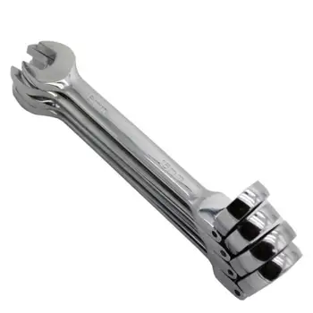  Набор от Комбинирани ключове с механизма на палеца с гъвкава Глава, Храповые Ключовете от хромованадиевой Стомана, Комплект инструменти с двойно Челен гаечен Ключ