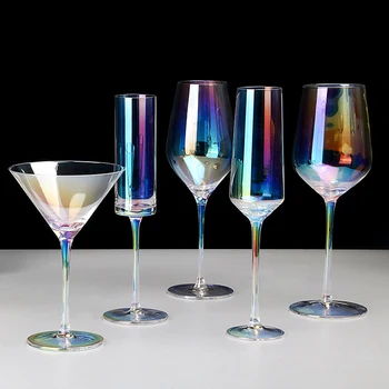  Творчески преливащи се цветове кристални чаши за вино, чаша вино, чаша за шампанско, чаша за коктейли, домашен Бар, Хотел, вечерен, домашен сватбена Посуда за Напитки