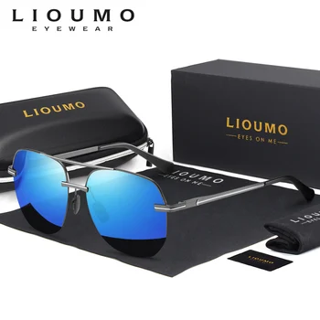  LIOUMO Модерен Дизайнерски Големи Слънчеви Очила За Мъже, Поляризирани Очила, Дамски Очила За Шофиране, Отразени Антибликовые UV400, lentes de sol