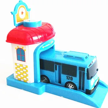  Едно парче Корейски Карикатура Сладък Гараж тайо малък автобус модел мини пластмаса araba oyuncak tayo кола за деца детски подарък