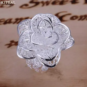  продажба на едро на бижута печат 925 бижута със сребърно покритие пръстени за мъже Три Цвете анел masculino bijoux femme SMTR116
