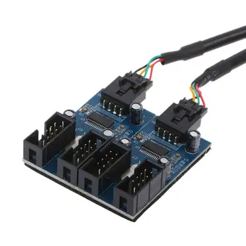  Корпус PC Вътрешния 9-пинов конектор, USB 2.0 конектор от 1 до 4 конектори с вход за чипсет на ПХБ
