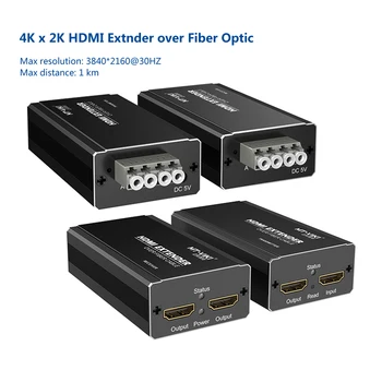  MT-На 1 км HDMI кабел за Удължаване на оптоволокну 4 Х 2 До 1080 P Видео-Аудио Предавател, Приемник на Една Двойка MT-ED07