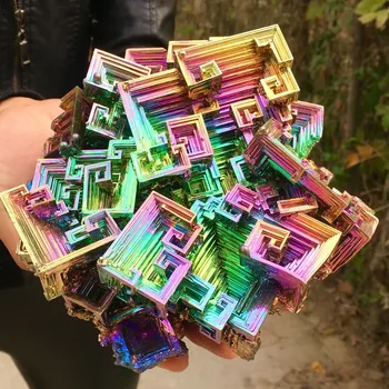  Естествен Модел Висмут Минерален Метален Crystal Енергийните Лечебни Украса Украса На Дома Офиса Бутикови Подаръци