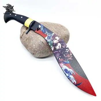  Аниме Непалски Нож Не един по-ефикасен Убиец на Демони Тъп Нож Сабя Kimetsu no Yaiba Кукри Мачете Метална Модел За Показване