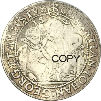  Монети Германия 1592 Талер Саксония Три Брат Месинг сребърно покритие Копие Монети с Високо качество Може да Изберете Различни цветове