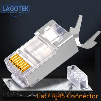  10 бр./20 бр/лот основа cat6a Cat7 Конектор RJ-45 Crystal Мъжки Екраниран FTP Модулни Конектори, Мрежови Ethernet кабел 1.3 мм