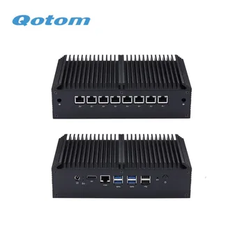  Qotom мини-КОМПЮТЪР Q355GE i5-5200 Q375GE i7-5500U Безвентиляторный 8 Lan устройство за сигурност портал, AES-NI, като защитна стена, рутери LAN или WAN