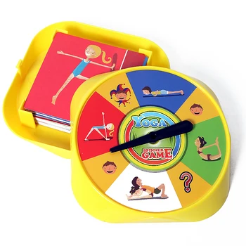  Семейна игра Yoga Spinner с 54 карти пози, една забавна игра за гъвкавост и баланс за деца и възрастни 2-4 играчи, развитие на спортна играчка
