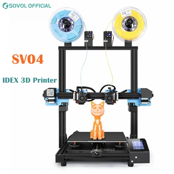  SV04 IDEX Автоматично Изравняване TMC2209 Безшумен Драйвер 3D принтер Голям Обем Събрание 300x300x400 мм Независим Двойна Екструдер 3D принтер