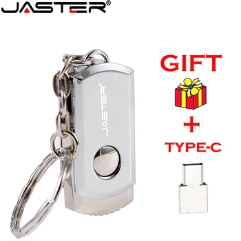  JASTER Метален USB Флаш Памет Въртящи Флаш Памет 4 GB 8 GB 16 GB 32 GB 64 GB Истинският Капацитет на Устройството на USB Memory Stick с Брелоком
