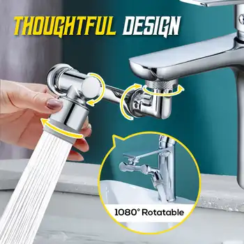  1080 ° Широкоъгълен Въртящ се Филтър-splash охрана Кран за баня смесител за мивка пенообразователь с Кухненски смесител удължителен кабел Адаптер