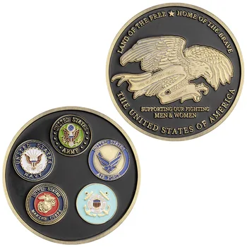  Военна монета на САЩ Земя на Свобода Дом на Смелите Сувенирни Колекция на Изкуството на Черната Позлатена медна Възпоменателна Монета на Повикване