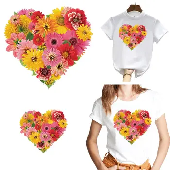  Термонаклейка Love Flowers В направи си САМ тениска A-levels на Iron On Transfer За Дрехи и Качулки Красиви Пера Ленти За дрехи
