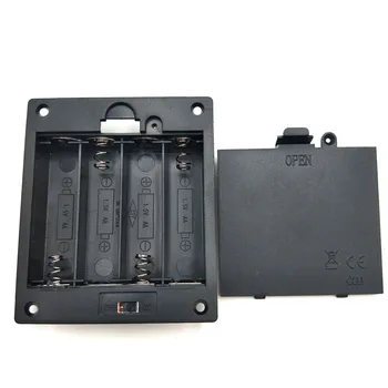  20 бр/лот, 4x1,5v AA, Правоъгълен Вграден държач на батерията, кутия За Съхранение, носене с ключа, 4 слота, капак за батерия 6 AA