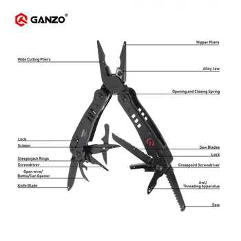  Ganzo G302 G302B G302H Мулти клещи 26 инструменти в един ръчен набор от Инструменти, Набор от Отвертки Портативен Сгъваем нож, Клещи от неръждаема стомана