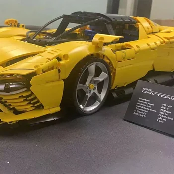 2022 Спортен Автомобил SP3 Строителни Блокове Модел 3778 бр. Жълта Кола Тухли са Подходящи 42143 Играчки за Момчета Коледен Подаръчен Комплект