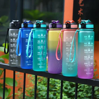  Висококачествена Бутилка За Вода 1000 мл BPA Запечатани Преносима Бутилка За Напитки Спортен Фитнес Зала опазване на Околната Среда