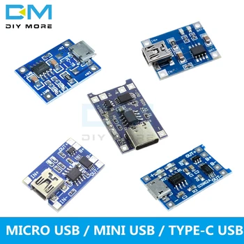  Type-c / Micro / Mini USB 5V 1A 18650 TC4056A Такса за зареждане на литиево-йонна батерия Модул, Зарядно устройство, защитено с Двойна функция 1A Li-ion