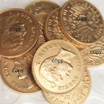  Германия Бавария 10 Марки (1902-1912) 9шт Дата за избраните златно копирни монети