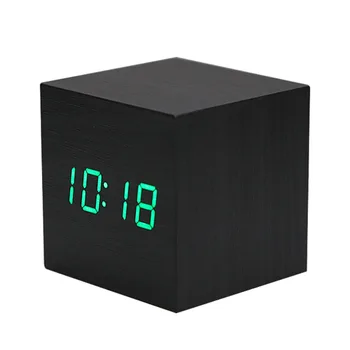  Будилник LED Дървена Настолен Часовник Гласово Управление на Цифров Дървена Despertador USB/AAA Хранене Електронни Настолни Часовници