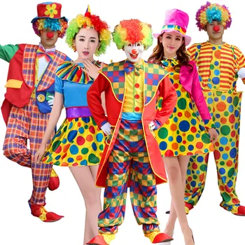  Хелоуин Cosplay Костюми За Възрастни Мъже Забавен Цирк Клоун Празник Реч На Сцената На Карнавал Шега Рокля Без Перуката